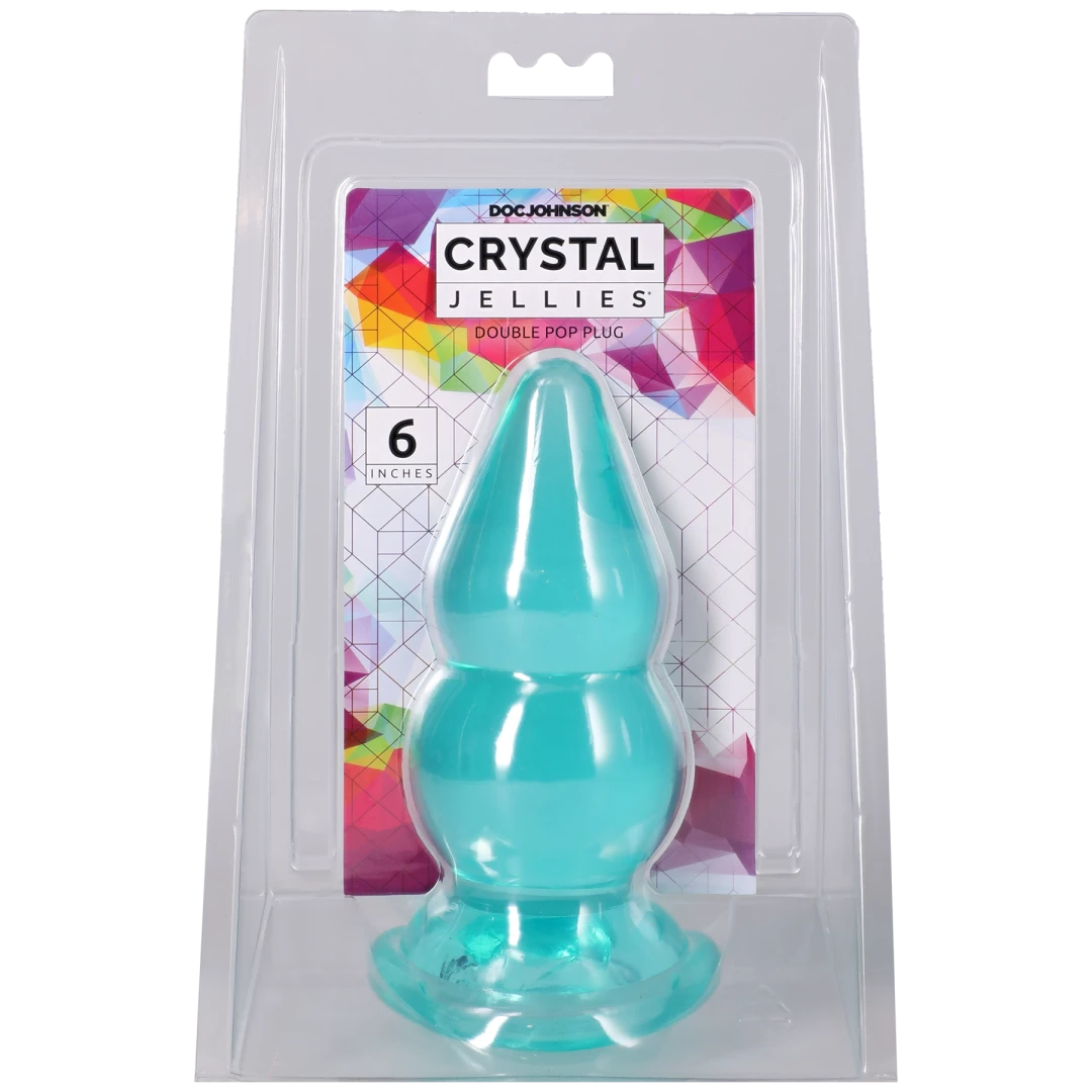 Crystal Jellies - Double Pop Plug - 6 Inch Teal