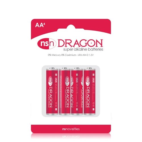 Dragon - Alkaline Batteries - AA - 4 Pack - TruLuv Novelties