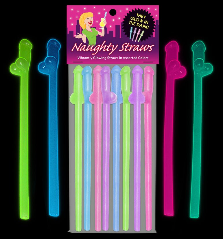 Glow - in - the - Dark Naughty Straws - TruLuv Novelties