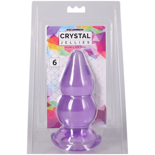 Crystal Jellies - Double Pop Plug - 6 Inch Purple
