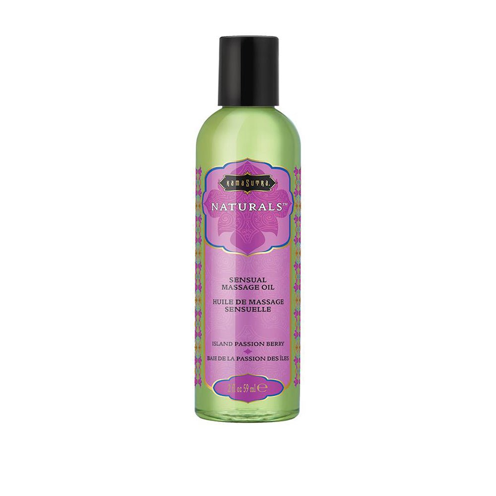 Naturals Massage Oil - Island Passion Berry - 2 Fl Oz (59 ml) - TruLuv Novelties