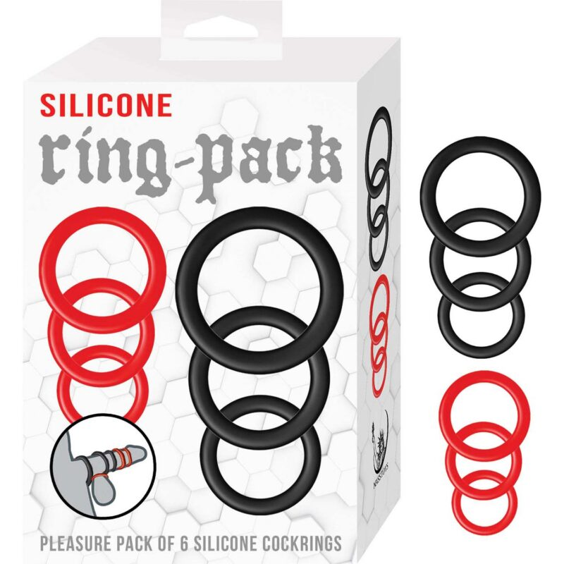 Silicone Ring Pack Red and Black