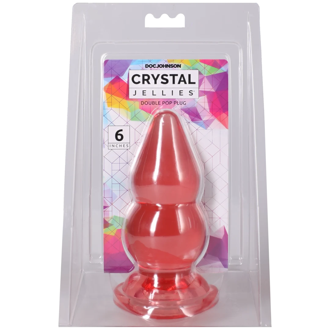 Crystal Jellies - Double Pop Plug - 6 Inch Pink
