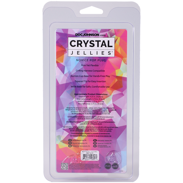 Crystal Jellies - Novice Pop Plug - 4 Inch Purple