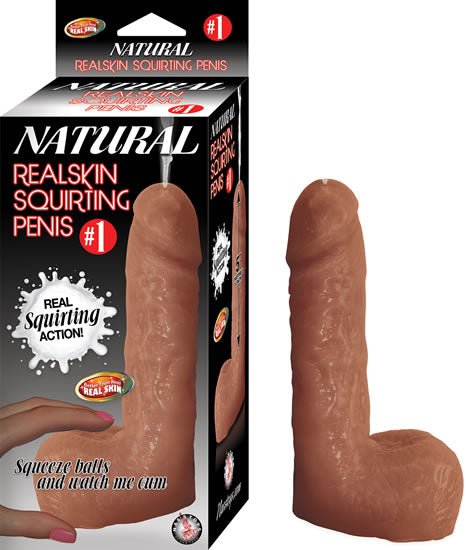 #1 Natural Realskin Squirting Penis - Brown - TruLuv Novelties