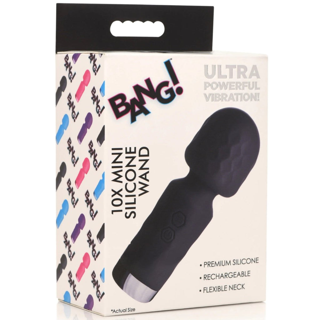 10x Mini Silicone Wand - Black - TruLuv Novelties