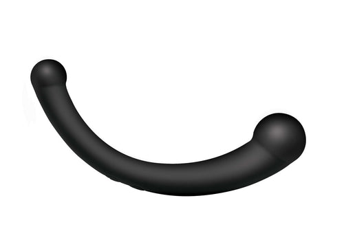 10x Vibra - Crescent Silicone Dual Ended Dildo - Black - TruLuv Novelties