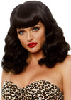 16 Inch Retro Curly Bob Wig - Black - TruLuv Novelties