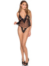 2 Pc Lace Trimmed Sheer Babydoll and Matching Panty - Medium - Black - TruLuv Novelties