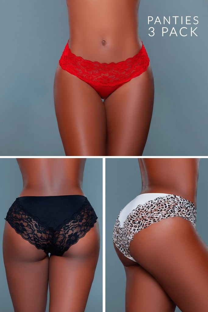 22103PK Arlo Bikini Panty 3 Pack - TruLuv Novelties