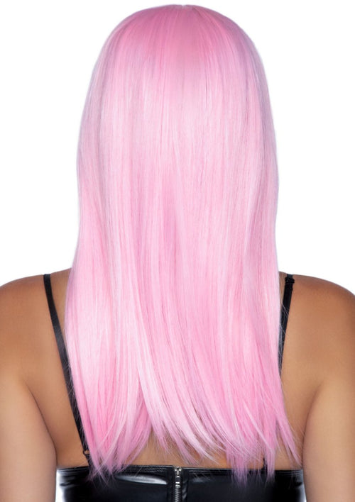 24 Inch Long Straight Bang Wig Pink - TruLuv Novelties