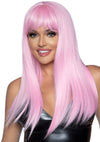 24 Inch Long Straight Bang Wig Pink - TruLuv Novelties