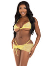 3 Pc Rhinestone Mesh Set - Medium/large - Baby Yellow - TruLuv Novelties