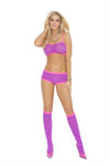 3 Piece Booty Shorts Set - One Size - Neon Pink-neon Purple - TruLuv Novelties