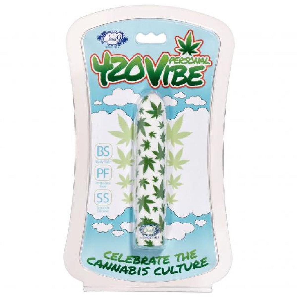 420 Slim Cannabis Leaf Vibe - White/green - TruLuv Novelties