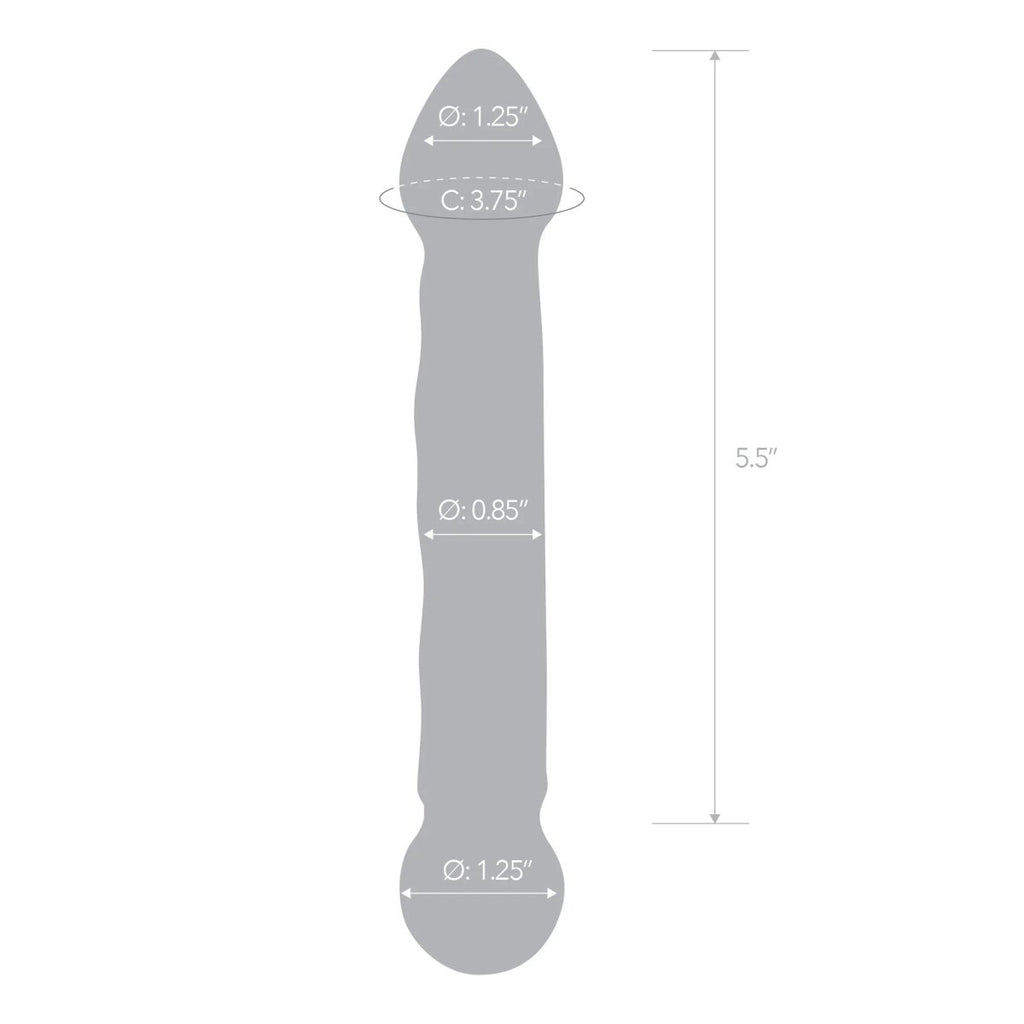 6.5 Inch Full Tip Textured Glass Dildo - TruLuv Novelties