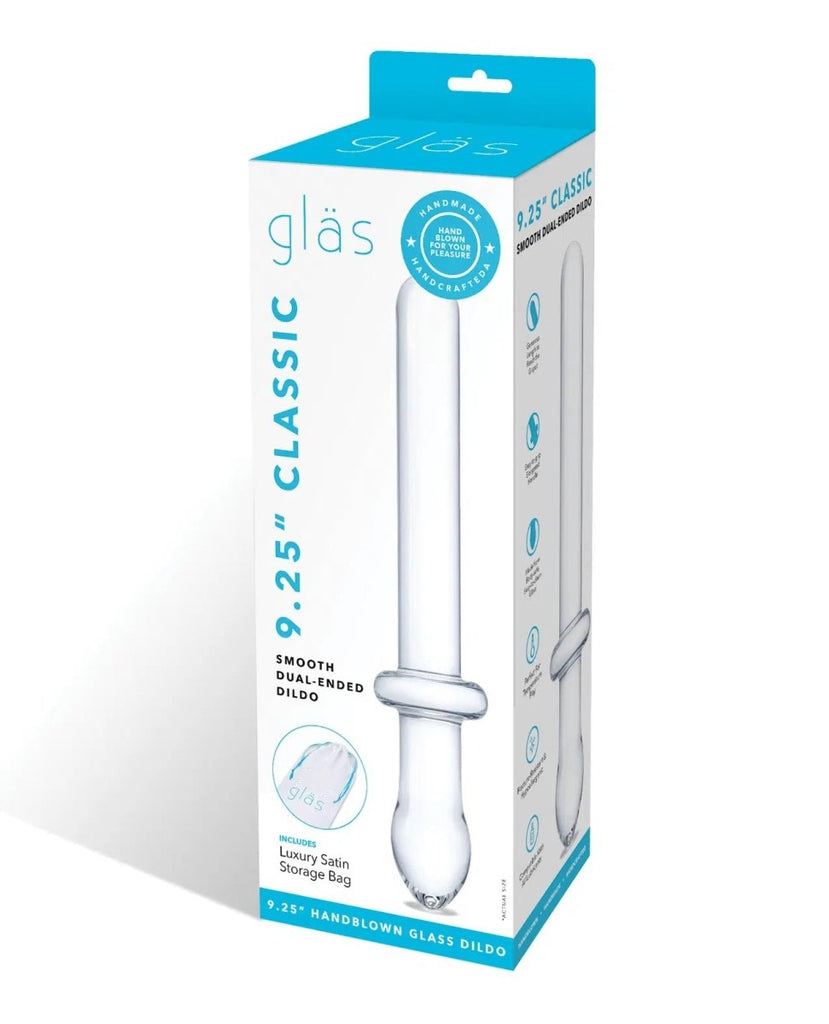 9.25 Inch Classic Smooth Dual-Ended Dildo - Clear - TruLuv Novelties