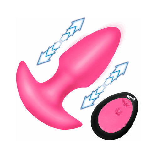 BANG! Thrusting & Vibrating Silicone Butt Plug Pink