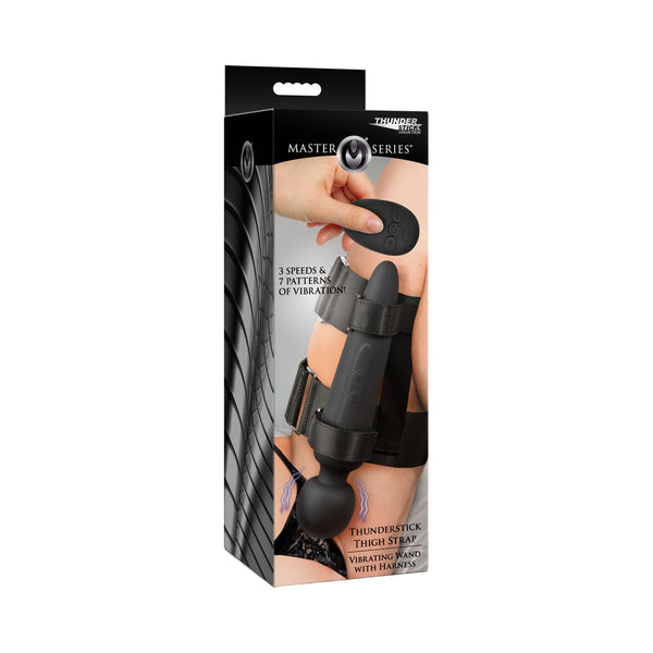 Master Series Thunderstick Thigh Strap Vibrating Wand with Harness