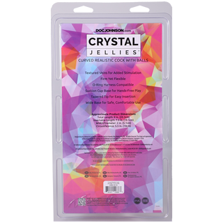 Crystal Jellies - Curved Realistic Cock With Balls - 8 Inch Pink
