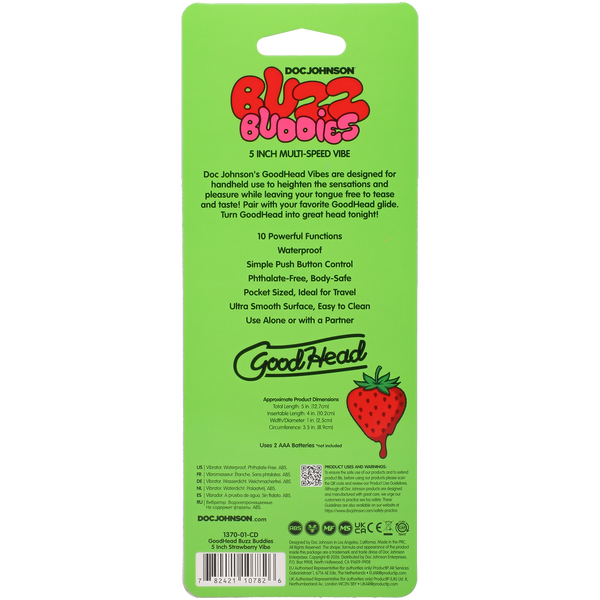 Goodhead - Buzz Buddies - 5 Inch Muti-Speed Vibe Strawberries