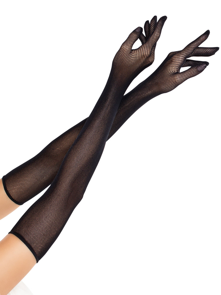 Opera Length Fishnet Gloves O/s - Black