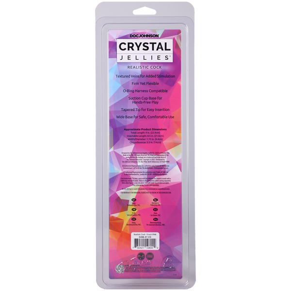 Crystal Jellies - Realistic Cock - 9 Inch Pink