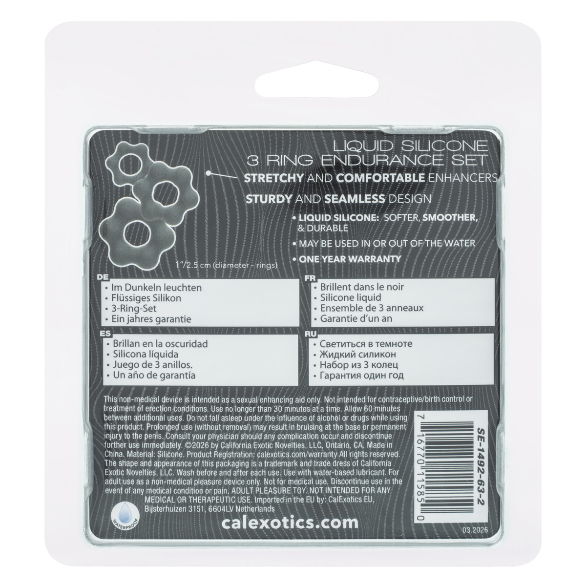 Alpha Liquid Silicone 3 Ring Endurance Set Grey
