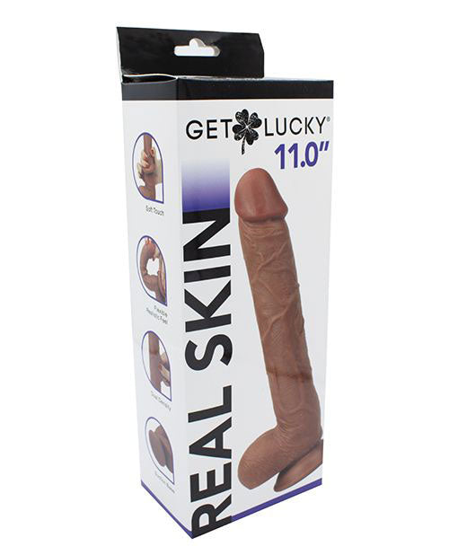 Real Skin 11” Dual Layer Dildo - Light Brown
