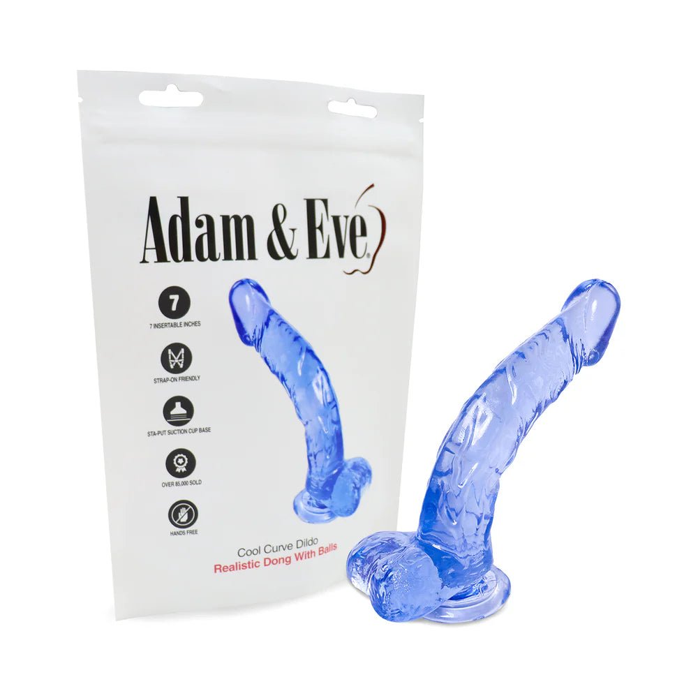 Adam & Eve Cool Curve Jelly Dildo (Bag Packaging) - TruLuv Novelties