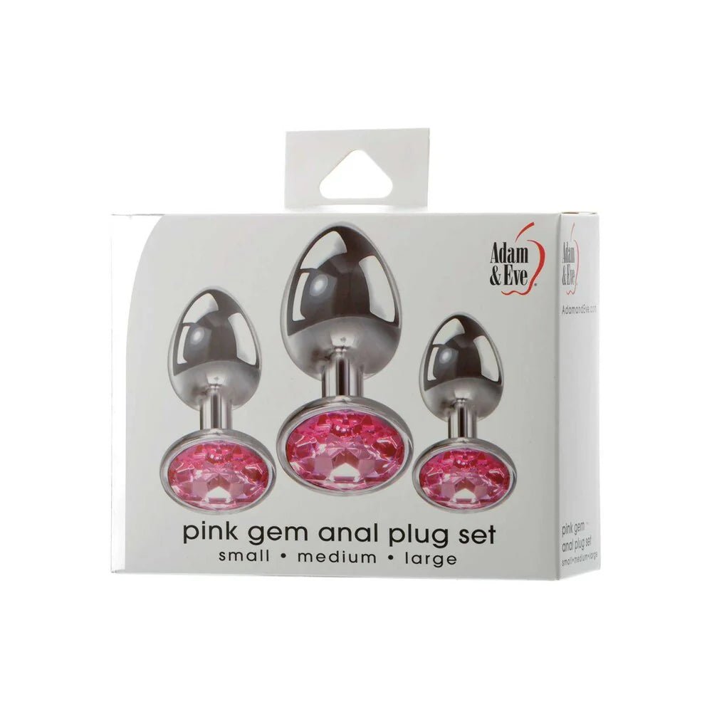 Adam & Eve Pink Gem Anal Plug Set - TruLuv Novelties