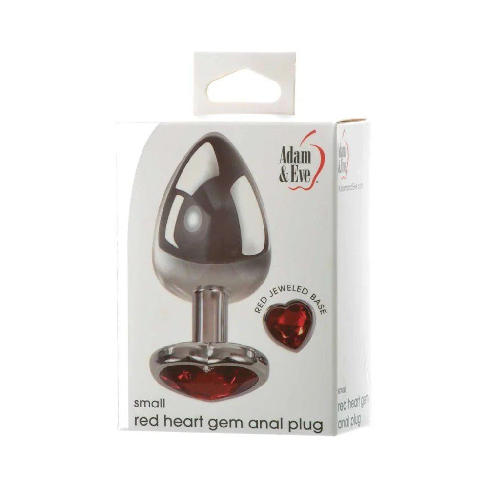 Adam & Eve Red Hearts Gem Anal Plug Small - TruLuv Novelties