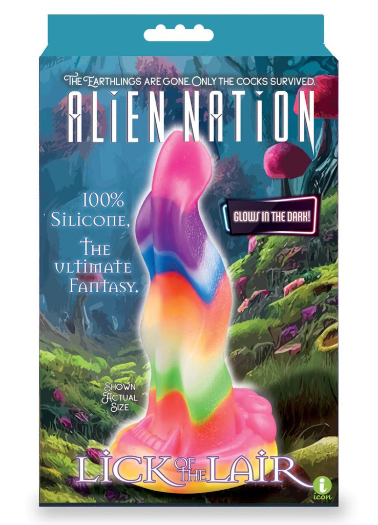 Alien Nation Lick of the Lair Silicone Glow in the Dark Creature Dildo - Multicolor - TruLuv Novelties
