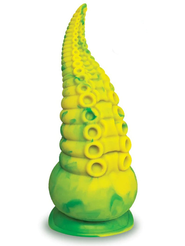Alien Nation Octopod Silicone Rechargeable Vibrating Creature Dildo - Yellow and Green - TruLuv Novelties
