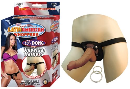 All American Whoppers 6.5-Inch-Dong With Universal Harness Latin - TruLuv Novelties