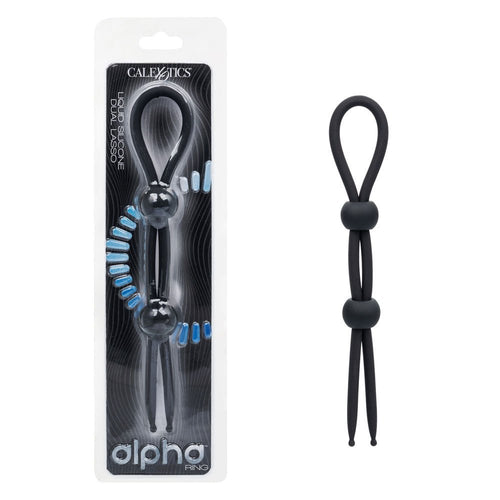 Alpha Liquid Silicone Dual Lasso - Black - TruLuv Novelties