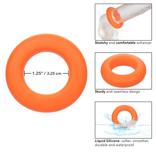Alpha Liquid Silicone Prolong Large Ring - Orange - TruLuv Novelties