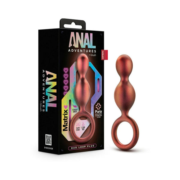 Anal Adventures Matrix Silicone Duo Loop Plug Copper - TruLuv Novelties