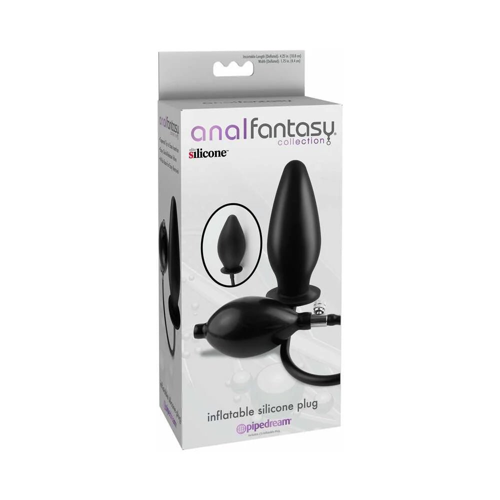 Anal Fantasy Collection Inflatable Silicone Plug Black - TruLuv Novelties