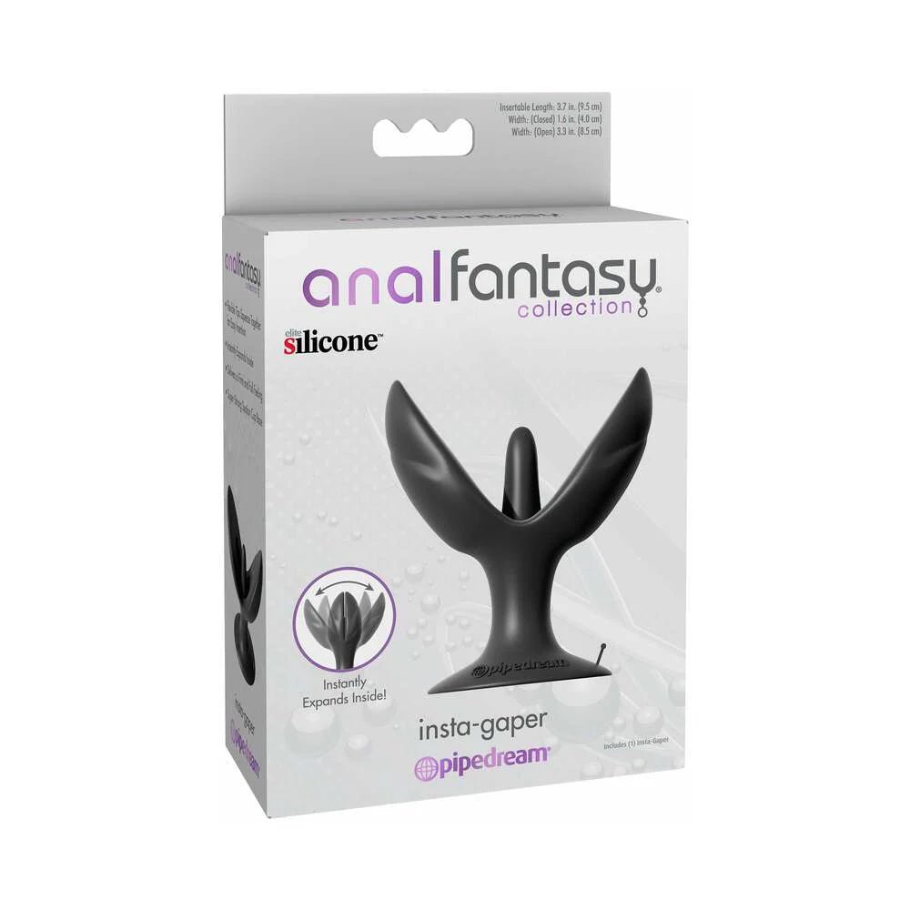 Anal Fantasy Collection Silicone Insta - Gaper Expanding Plug Black - TruLuv Novelties