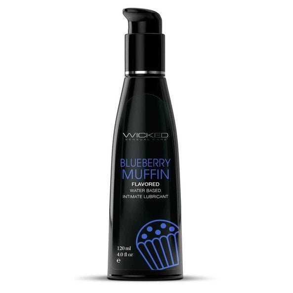 Aqua Blueberry Muffin Flavored Water Based Intimate Lubricant - 4 Fl. Oz. - TruLuv Novelties