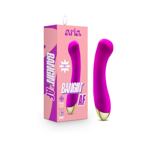 Aria Bangin' AF Rechargeable Silicone G - Spot Vibrator Purple - TruLuv Novelties