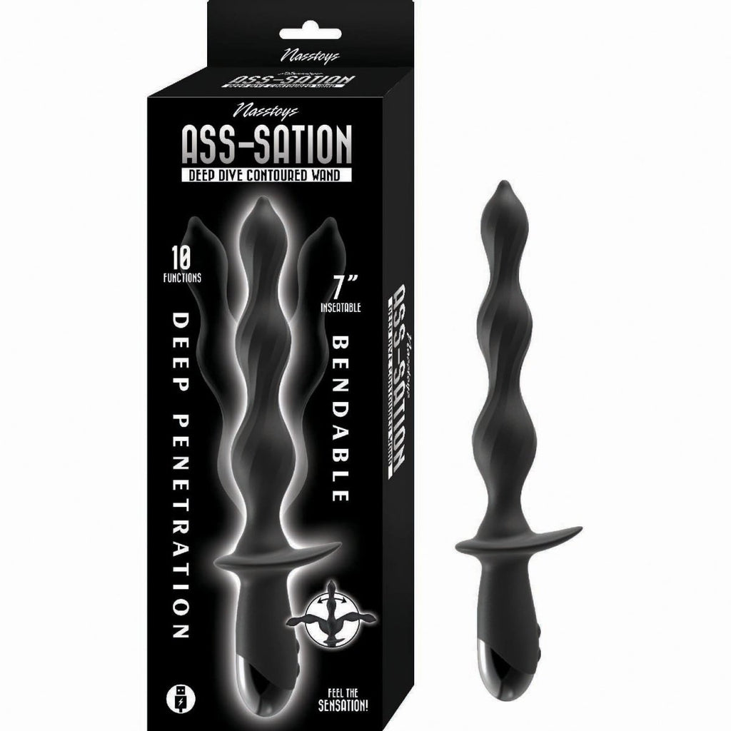 Ass - Sation Deep Dive Contoured Wand - Black - TruLuv Novelties
