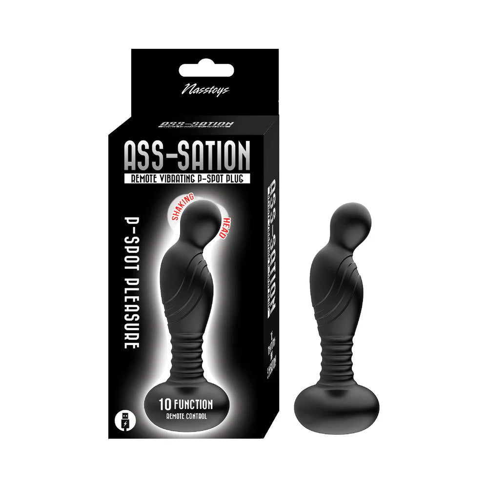 Ass - Sation Remote Vibrating P - Spot Plug Black - TruLuv Novelties