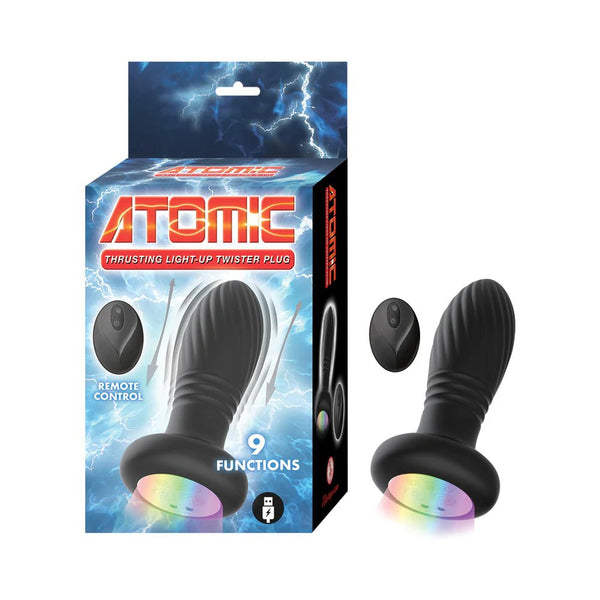 Atomic Thrusting Light - Up Twister Plug Black - TruLuv Novelties