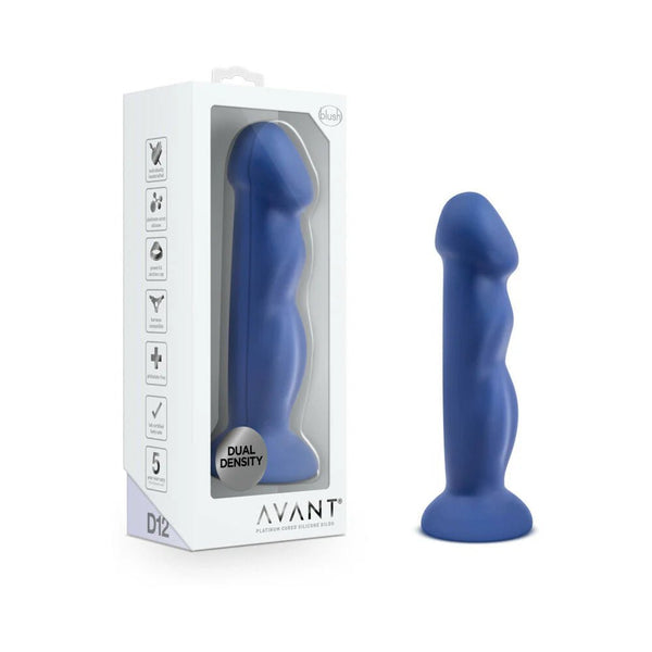 Avant D12 Suko 8 in. Dual Density Silicone Dildo Indigo - TruLuv Novelties