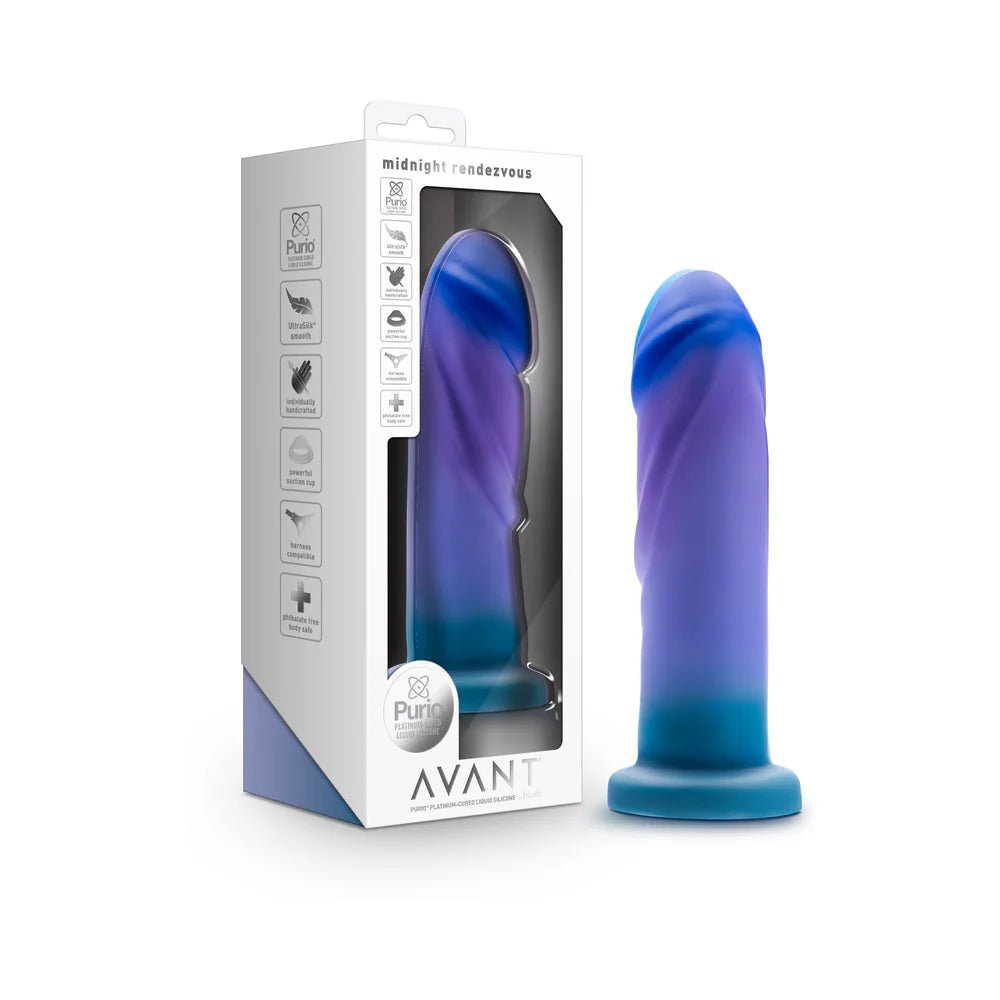 Avant Midnight Rendezvous 7.5 in. Dildo Ocean Blue - TruLuv Novelties
