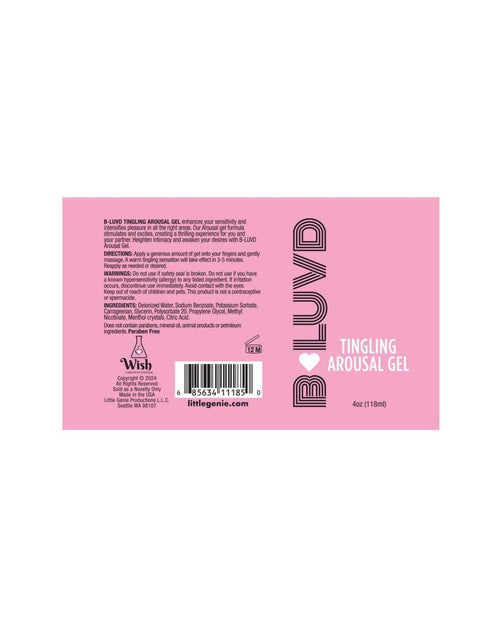 B - Luvd Arousal Gel 4oz - TruLuv Novelties