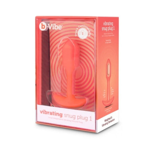 b - Vibe Vibrating Snug Plug 1 Rechargeable Weighted Silicone Anal Plug Orange - TruLuv Novelties