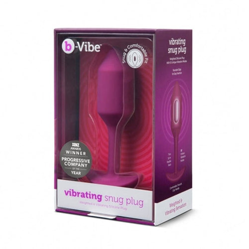 b-Vibe Vibrating Snug Plug 2 Rechargeable Weighted Silicone Anal Plug Rose - TruLuv Novelties